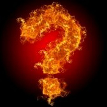 fiery question mark